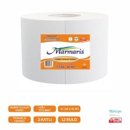 MARMARİS 022.MTVJ-350 JUMBO 12'li JUMBO RULO 33 g/m² ÇİFT KAT Tuvalet Kağıdı