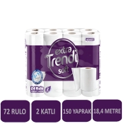EXTRA TRENDİ SOFT M-TVK-102 TUVALET KAĞIDI 72'Lİ RULO 34 g/m² ÇİFT KAT Tuvale...
