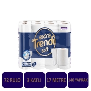 EXTRA TRENDİ SOFT M-TVK-104 TUVALET KAĞIDI 72'Lİ RULO 51 g/m² ÜÇ KAT Tuvalet ...