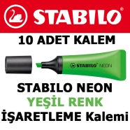 STABILO 72/33 NEON,  Yeşil Fosforlu işaretleme kalemi YEŞİL İşaretleme Kalemi