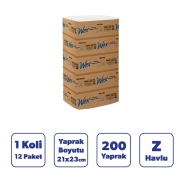 WEX WEX1015 WEX-1015 12'li Z KATLAMALI TABAKA 40 g/m² ÇİFT KAT Kağıt Havlu