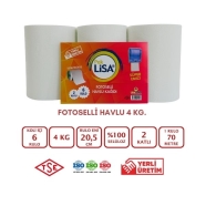 PAKLİSA LİSA-FH4000 FOTOSELLİ 6'lı FOTOSELLİ DİSPENSERLER İÇİN RULO 40 g/m² Ç...