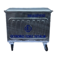 1LİK 1LİK001 1LİK001 770 lt SICAK DALDIRMA GALVANİZ KAPLAMA Çöp Konteyneri