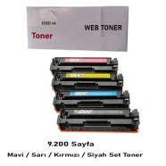 WEB TONER WT-CF400XC-SET WT-CF400XC-SET 15000 Sayfa 4 RENK ( MAVİ,SİYAH,SARI,...