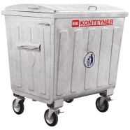 MK KONTEYNER MK 1100 MK-1100 1050 lt SICAK DALDIRMA GALVANİZ KAPLAMA Çöp Kont...