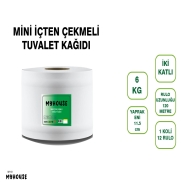 MYHOUSE MY1001 MİNİ İÇTEN ÇEKMELİ TUVALET KAĞIDI 6KG 12'li RULO 34 g/m² ÇİFT ...