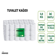 MYHOUSE MY1004 TUVALET KAĞIDI 5,8KG 72'Lİ RULO 32 g/m² ÇİFT KAT Tuvalet Kağıdı