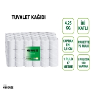 MYHOUSE MY1005 TUVALET KAĞIDI 4,25 KG 72'Lİ RULO 32 g/m² ÇİFT KAT Tuvalet Kağıdı