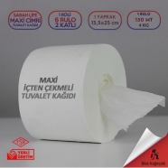SABAH LIFE STK101 MAXİ CİMRİ İÇTEN ÇEKMELİ TUVALET KAĞIDI 6'lı İÇTEN ÇEKMELİ ...