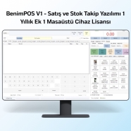 BenimPOS V1 Satış ve Stok Takip Yazılımı 1 Yıllık Ek 1 Masaüstü Cihaz Lisansı...