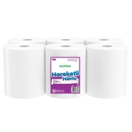 RULOPAK 300102 HAREKETLİ HAVLU 6 FOTOSELLİ DİSPENSERLER İÇİN RULO 40 g/m² ÇİF...