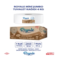 ROYALE ROYALE2009 JUMBOTUVALET KAĞIDI 12 li 4 KG 12'li RULO 34 g/m² ÇİFT KAT ...