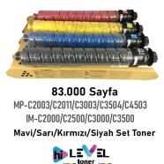 HİLEVEL TONER HT-MPC6003-SET HT-MPC6003-SET 83000 Sayfa 4 RENK ( MAVİ,SİYAH,S...