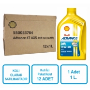 SHELL 550053784 Shell Advance 4T AX5 15W-50 (SL/MA) 12x1 lt koli 12 x 1 lt Mo...