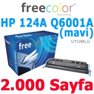 FREECOLOR 2600C-FRC HP 124A Q6001A 2000 Sayfa CYAN MUADIL Lazer Yazıcılar / F...
