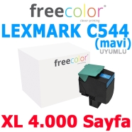 FREECOLOR X544C-FRC LEXMARK C544 X544 C544X1CG 4000 Sayfa CYAN MUADIL Lazer Y...