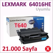 KEYMAX 350727-041004 LEXMARK 64016HE 21000 Sayfa BLACK MUADIL Lazer Yazıcılar...