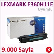 KEYMAX 350410-041004 LEXMARK E360H21E 9000 Sayfa BLACK MUADIL Lazer Yazıcılar...