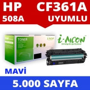 I-AICON C-CF361A HP CF361A 5000 Sayfa CYAN MUADIL Lazer Yazıcılar / Faks Maki...
