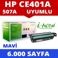 I-AICON C-CE401A HP CE401A/CE251A 6000 Sayfa CYAN MUADIL Lazer Yazıcılar / Fa...