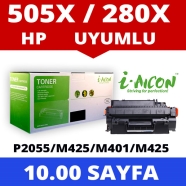 I-AICON C-CE505 Jumbo HP CE505X/CF280X/CRG719H 10000 Sayfa BLACK MUADIL Lazer...