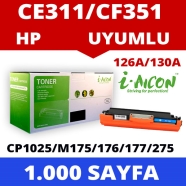 I-AICON C-CE311A/CF351A(Universal) HP CE311A/CF351A/CRG729 1000 Sayfa CYAN MU...