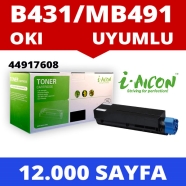 I-AICON C-OKI-B491 OKI 44917608/B431/B491 12000 Sayfa BLACK MUADIL Lazer Yazı...