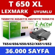 I-AICON C-T654 LEXMARK T654X11E 36000 Sayfa BLACK MUADIL Lazer Yazıcılar / Fa...