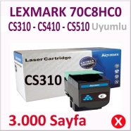 KEYMAX 0000-351523-042004 LEXMARK 70C8HC0 3000 Sayfa CYAN MUADIL Lazer Yazıcı...