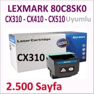 KEYMAX 0000-351503-041004 LEXMARK 80C8SK0 2500 Sayfa BLACK MUADIL Lazer Yazıc...