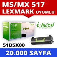 I-AICON C-51B5X00 LEXMARK 51B5X00 20000 Sayfa SİYAH-BEYAZ MUADIL Lazer Yazıcı...