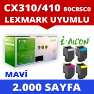 I-AICON C-80C8SC0 LEXMARK 80C8SC0 2000 Sayfa RENKLİ MUADIL Lazer Yazıcılar / ...