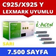 I-AICON C-C925/X925Y LEXMARK C925H2YG/X925H2YG 7500 Sayfa RENKLİ MUADIL Lazer...