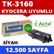 I-AICON C-TK3160 KYOCERA TK-3160 12500 Sayfa SİYAH-BEYAZ MUADIL Lazer Yazıcıl...