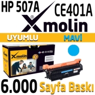 XMOLİN XMO-HP-CE401A CE401A 6000 Sayfa CYAN MUADIL Lazer Yazıcılar / Faks Mak...