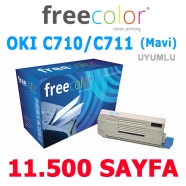 FREECOLOR OC710C-FRC OKI C710 /C711 Serisi 44318623 11500 Sayfa CYAN MUADIL L...