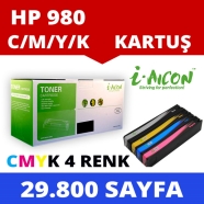 I-AICON C-HP980 4 COLOR SET K/C/M/Y HP D8J07A D8J08A D8J09A D8J10A 29800 RENK...