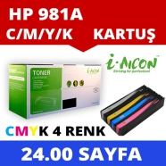 I-AICON C-HP981A  4 COLOR SET K/C/M/Y HP L0R09A L0R10A L0R11A L0R12A L0R13A L...