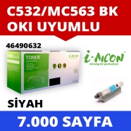 I-AICON C-OKI-C532B OKI 46490632 7000 Sayfa BLACK MUADIL Lazer Yazıcılar / Fa...