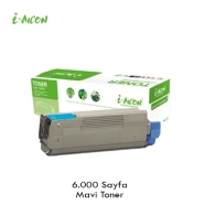 I-AICON C-OKI-C532C OKI 46490631 6000 Sayfa CYAN MUADIL Lazer Yazıcılar / Fak...