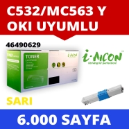 I-AICON C-OKI-C532Y OKI 46490629 6000 Sayfa YELLOW MUADIL Lazer Yazıcılar / F...