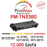 PRINTMAX PM-TN3360 PM-TN3360 12000 Sayfa SİYAH-BEYAZ MUADIL Lazer Yazıcılar /...