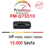 PRINTMAX PM-Q7551X PM-Q7551X 6500 Sayfa SİYAH MUADIL Lazer Yazıcılar / Faks M...