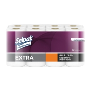 SELPAK PROFESSIONAL 7900094 EXTRA 8'li x 3 RULO 42,5 g/m² ÇİFT KAT Kağıt Havlu