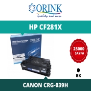 ORINK LHCF281X HP CF281X/CRG-039H 25000 Sayfa SİYAH-BEYAZ MUADIL Lazer Yazıcı...