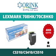 ORINK LLCS310HBK  LEXMARK 708HK/70C8HK0 4000 Sayfa SİYAH-BEYAZ MUADIL Lazer Y...