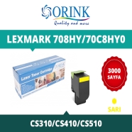 ORINK LLCS310HY  LEXMARK 708HY/70C8HY0 3000 Sayfa YELLOW MUADIL Lazer Yazıcıl...