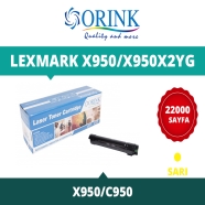 ORINK LLX950Y  LEXMARK X950/X950X2YG 22000 Sayfa YELLOW MUADIL Lazer Yazıcıla...