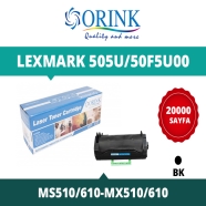 ORINK LLMS610U  LEXMARK 505U/50F5U00 20000 Sayfa SİYAH-BEYAZ MUADIL Lazer Yaz...