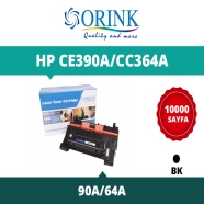 ORINK LHCE390/CC364A  HP CE390A/CC364A 10000 Sayfa SİYAH-BEYAZ MUADIL Lazer Y...
